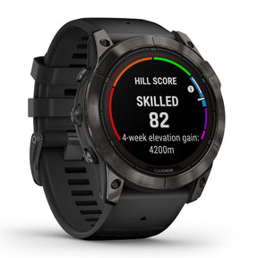 Garmin Fenix 7X Pro Sapphire Solar, hiilenharmaa DLC titaani ja musta ranneke, multisport-GPS-älykello 010-02778-11