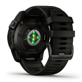 Garmin Fenix 7X Pro Sapphire Solar, hiilenharmaa DLC titaani ja musta ranneke, multisport-GPS-älykello 010-02778-11