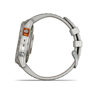Garmin Fenix 7 Pro Sapphire Solar, titaani ja sumunharmaa/oranssi ranneke, multisport-GPS-älykello 010-02777-21
