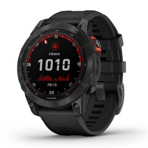 Garmin Fenix 7 Solar, tummanharmaa ja musta ranneke, 010-02540-11