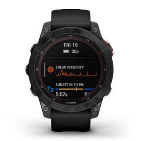 Garmin Fenix 7 Solar, tummanharmaa ja musta ranneke, 010-02540-11