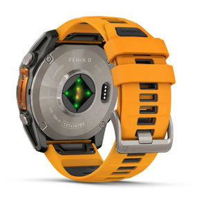 Garmin Fenix 8, 51mm Amoled Sapphire, titaani ja oranssi, älykello 010-02905-11