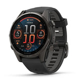Garmin Fenix 8, 43 mm, Sapphire Amoled, hiilenharmaa titaani ja musta, älykello 010-02903-21