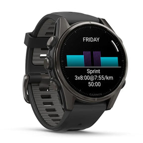 Garmin Fenix 8, 43 mm, Sapphire Amoled, hiilenharmaa titaani ja musta, älykello 010-02903-21