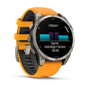 Garmin Fenix 8, 47 mm Amoled Sapphire, titaani ja oranssi, älykello 010-02904-11