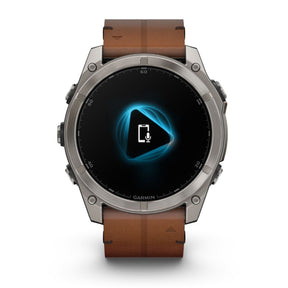 Garmin Fenix 8, 51mm Sapphire Amoled, grafiitinharmaa ja ruskea nahkaranneke, älykello 010-02905-40