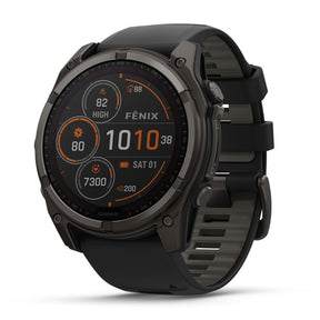 Garmin Fenix 8, 51mm Sapphire Solar, hiilenharmaa titaani ja musta, älykello 010-02907-11