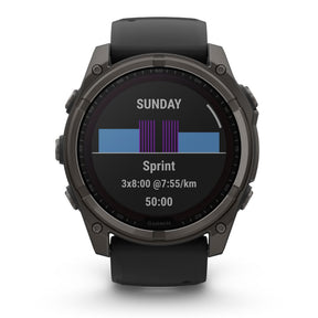 Garmin Fenix 8, 51mm Sapphire Solar, hiilenharmaa titaani ja musta, älykello 010-02907-11