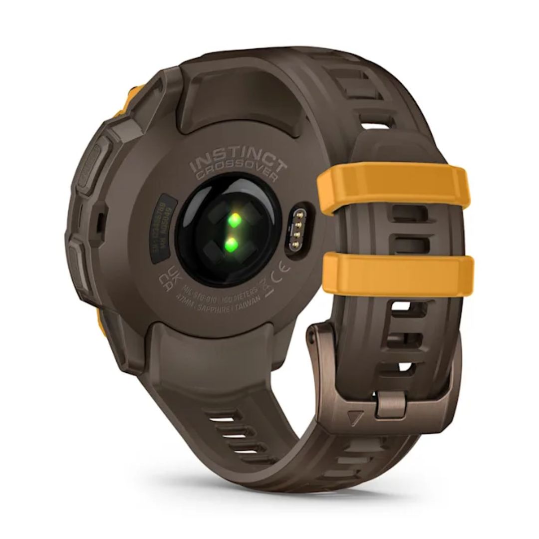 Garmin Instinct Crossover AMOLED, pronssi ja auringonkeltainen, GPS-hybridiälykello 010-03398-01