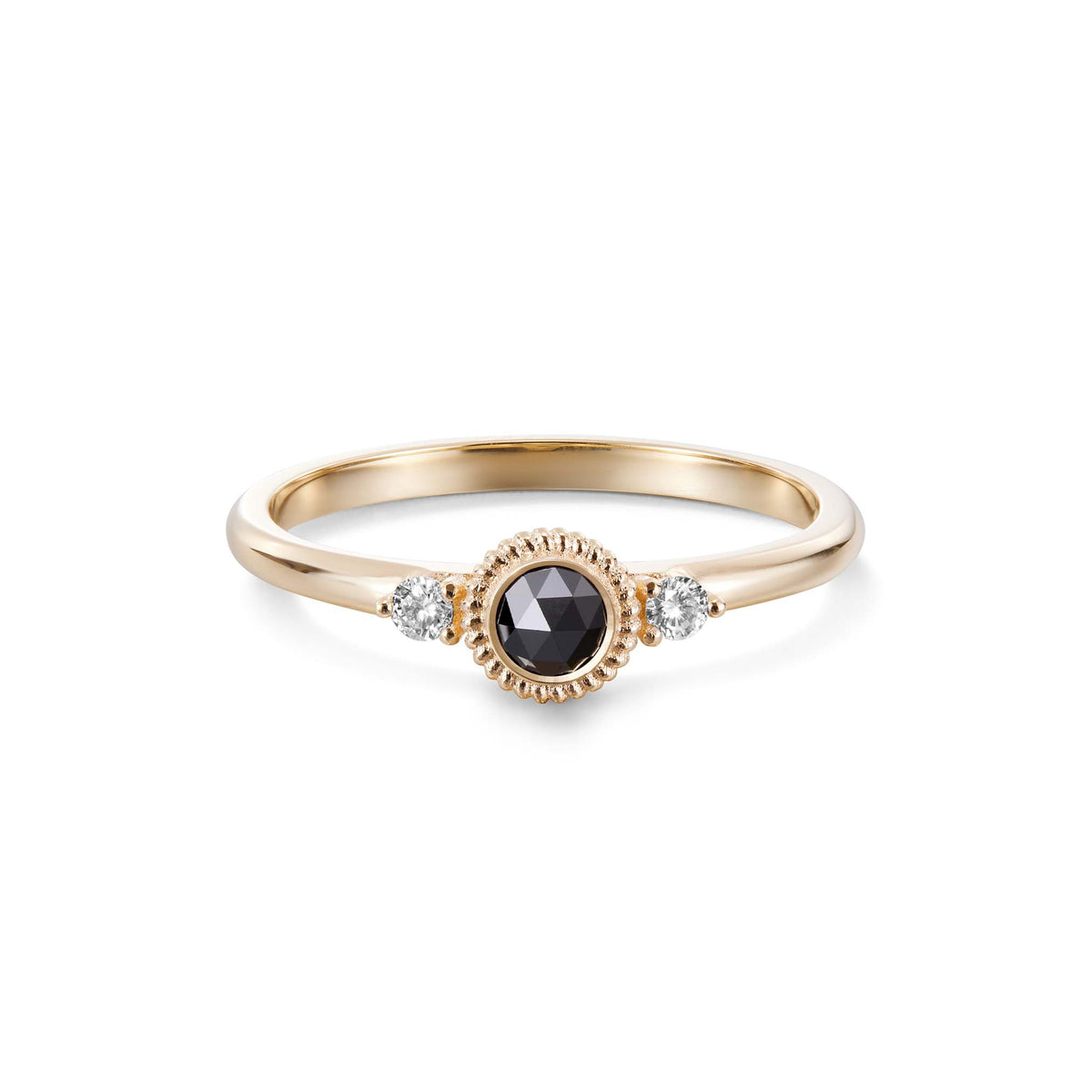 Kalevala Valittu sormus, 14K keltakultaa, musta ja kirkkaat timantit 0,23ct, Kalevala Love