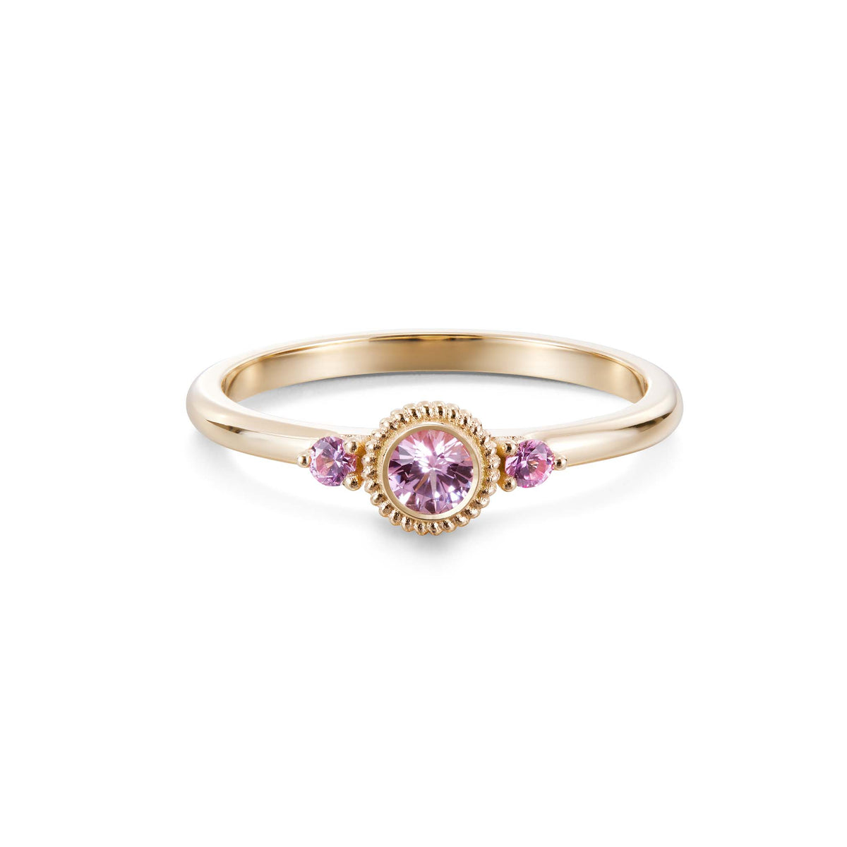 Kalevala Valittu sormus, 14K keltakultaa, pinkit safiirit, Kalevala Love, 141000003S