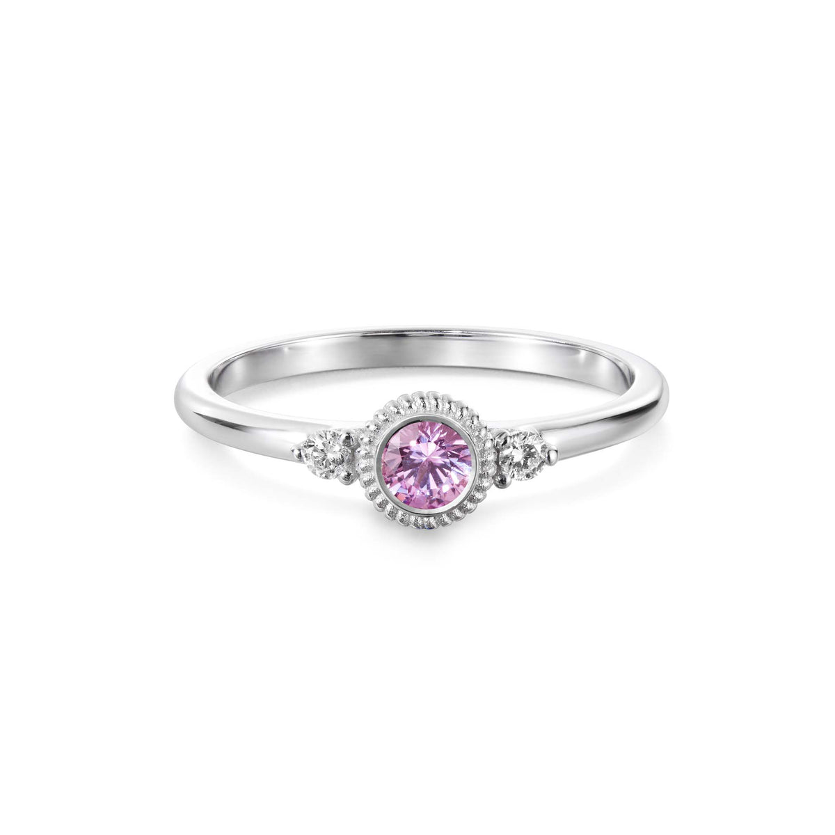 Kalevala Valittu sormus, 14K valkokultaa, safiiri ja timantit 0,06ct, Kalevala Love, 541000003P