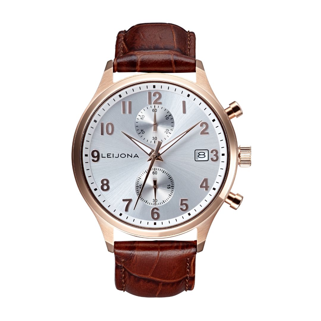 Leijona Ohra Chrono, Rose Gold Tone & Silver, 5020-2618 Watch