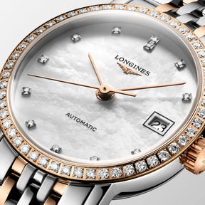 Longines Elegant Collection rannekello L43095817, ruusukulta ja timantit