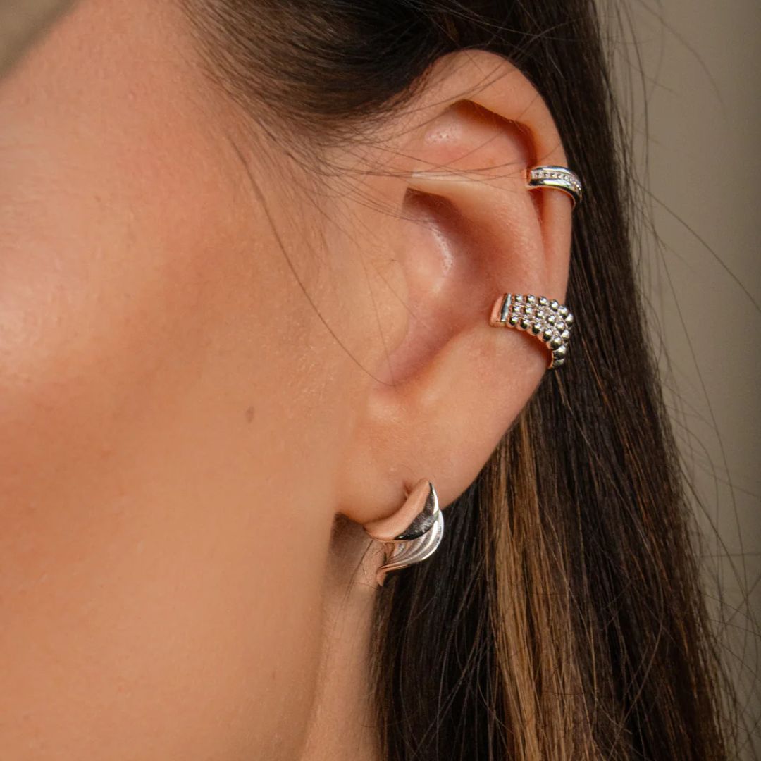 Lumoava Aina ear cuff korvakorut, hopeaa