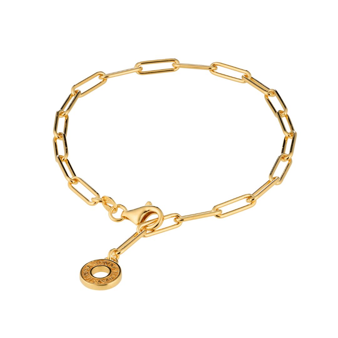 Lumoava Charm rannekoru, keltakullattua hopeaa