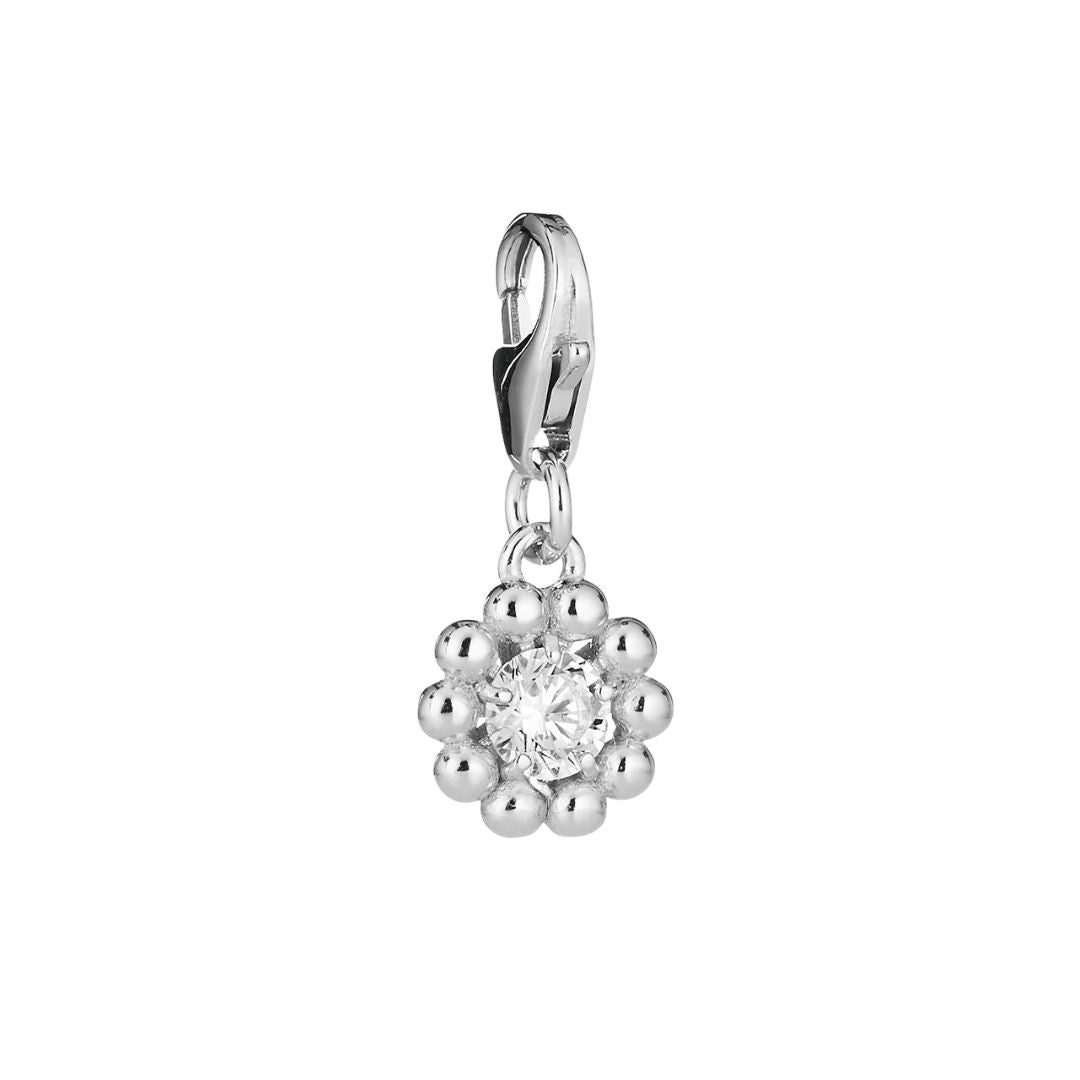 Lumoava Daisy charm, hopeaa