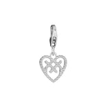 Lumoava Helmi sydän charm, hopeaa