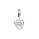 Lumoava Helmi sydän charm, hopeaa