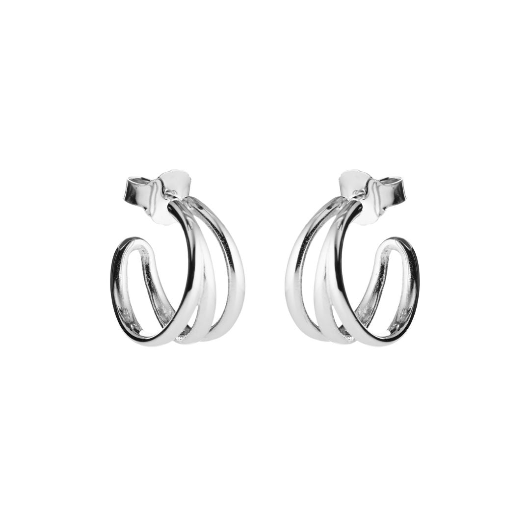 Lumoava Studio Drop On Repeat rengaskorvakorut, pieni, hopeanväriseksi rodinoitu pronssi, LS54250200000