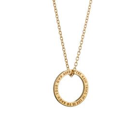 Lumoava x Moomin, Snufkin Quote Pendant, Yellow Gold-Plated Silver