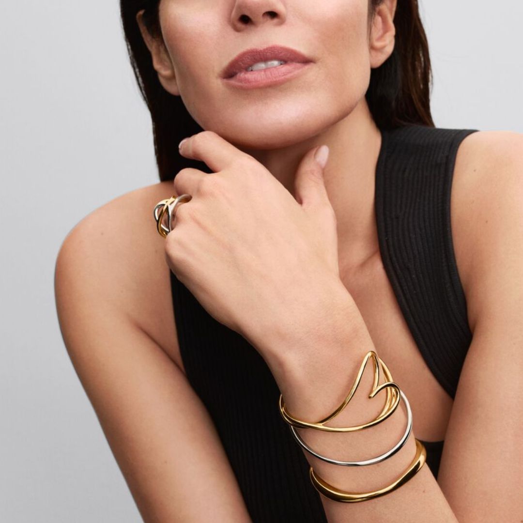 Pandora Essence Organically Shaped Heart Bracelet, Yellow Gold Plated,