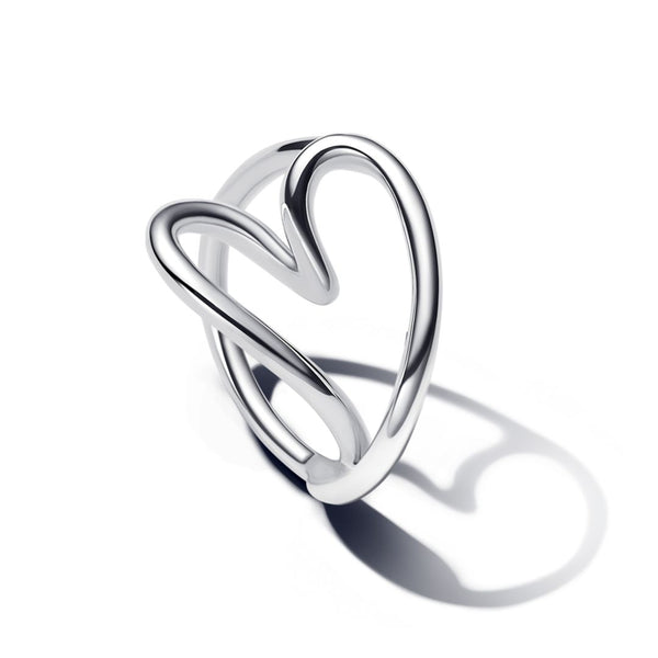 silver 925 ハート ロゴ 彫刻 調節可 vintage リング 468 Pandora Essence Organically Shaped Heart Ring, Silver, 193288C00