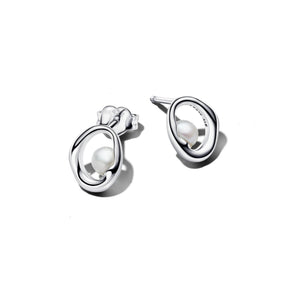 Pandora Essence Organically Shaped Oval & Treated Freshwater Cultured Pearl korvakorut, hopeaa, 293295C01