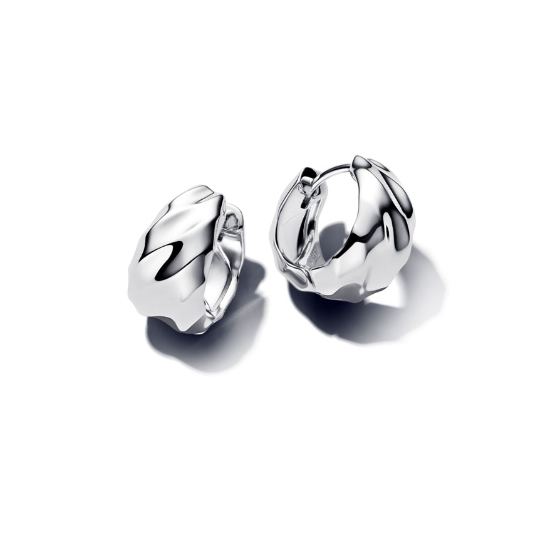 Pandora Essence Rippled Small rengaskorvakorut, hopea, 293874C00