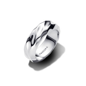 Pandora Essence Rippled Wide Band sormus, keltakullattu, 193886C00
