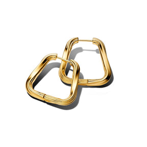 Pandora Essence Twisted Triangle isot rengaskorvakorut, keltakullattu, 263876C00