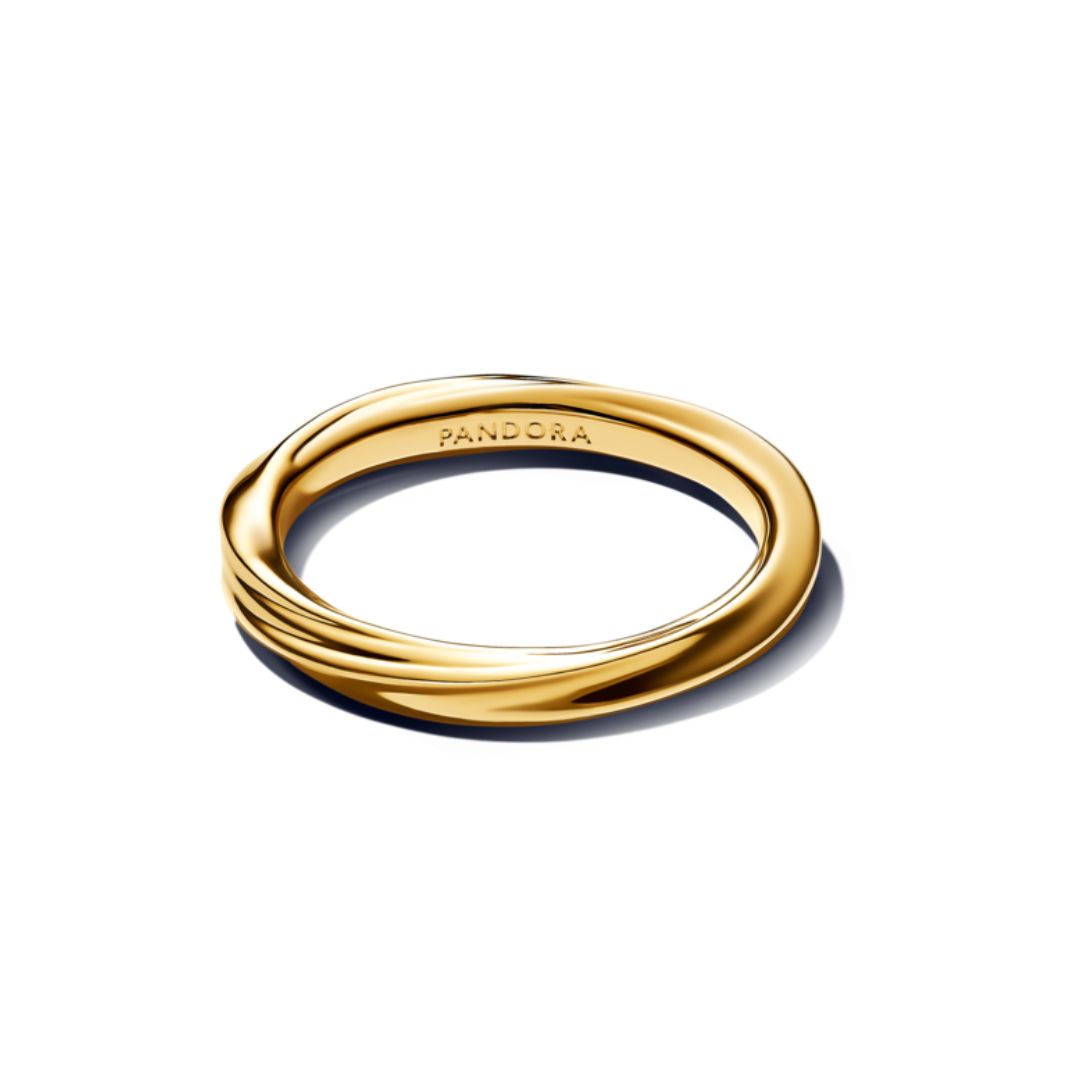 Pandora Essence Twisted sormus, keltakullattu, 163888C00