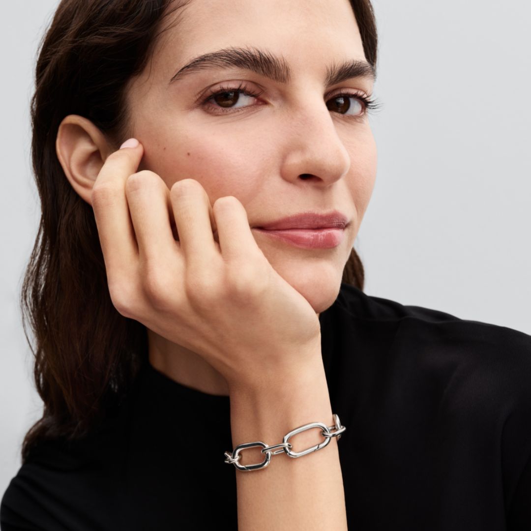 Pandora ME Bold Link Chain rannekoru, hopea, 593854C00