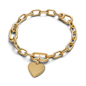 Pandora ME Engravable Heart Medallion hela, keltakullattu, 763824C00