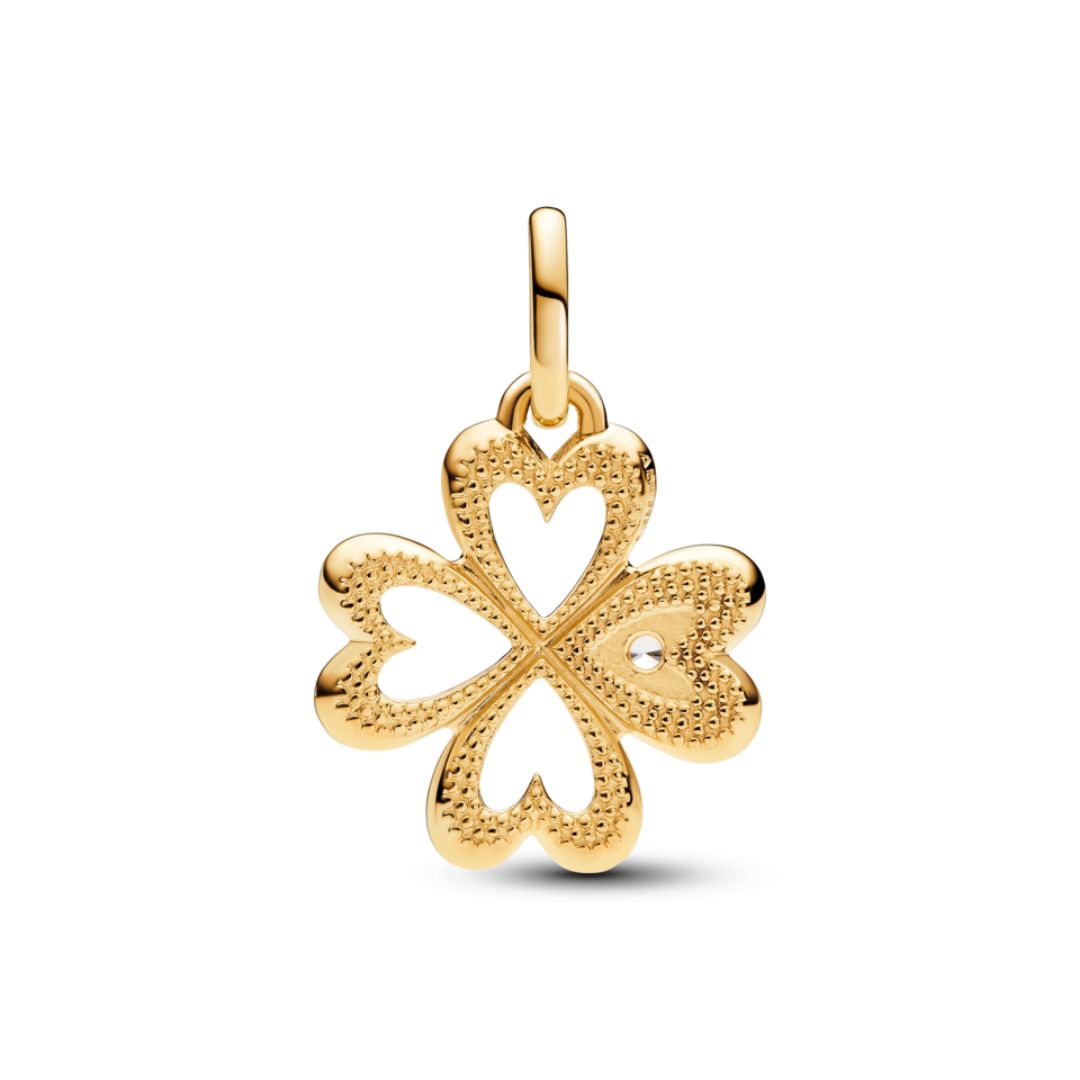 Pandora ME Heart Four-leaf Clover Medallion hela, keltakullattu, 763034C01