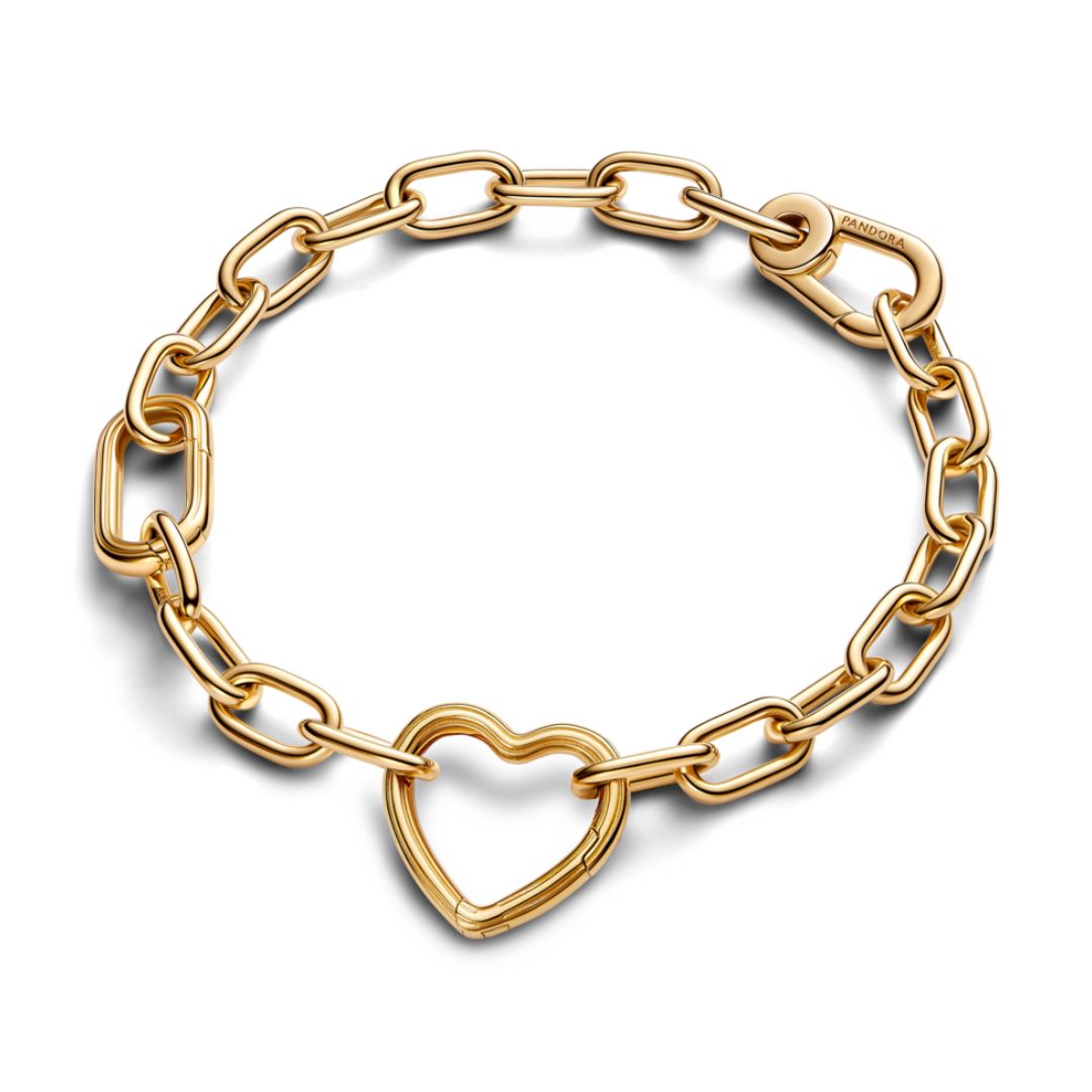 Pandora ME Heart Openable Link hela, keltakullattu, 760081C00