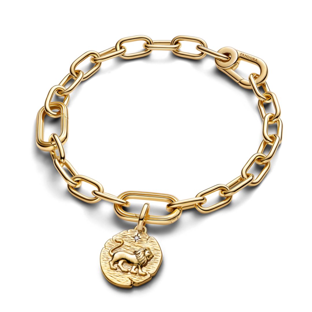 Pandora ME Lion Medallion hela, keltakullattu, 763974C01