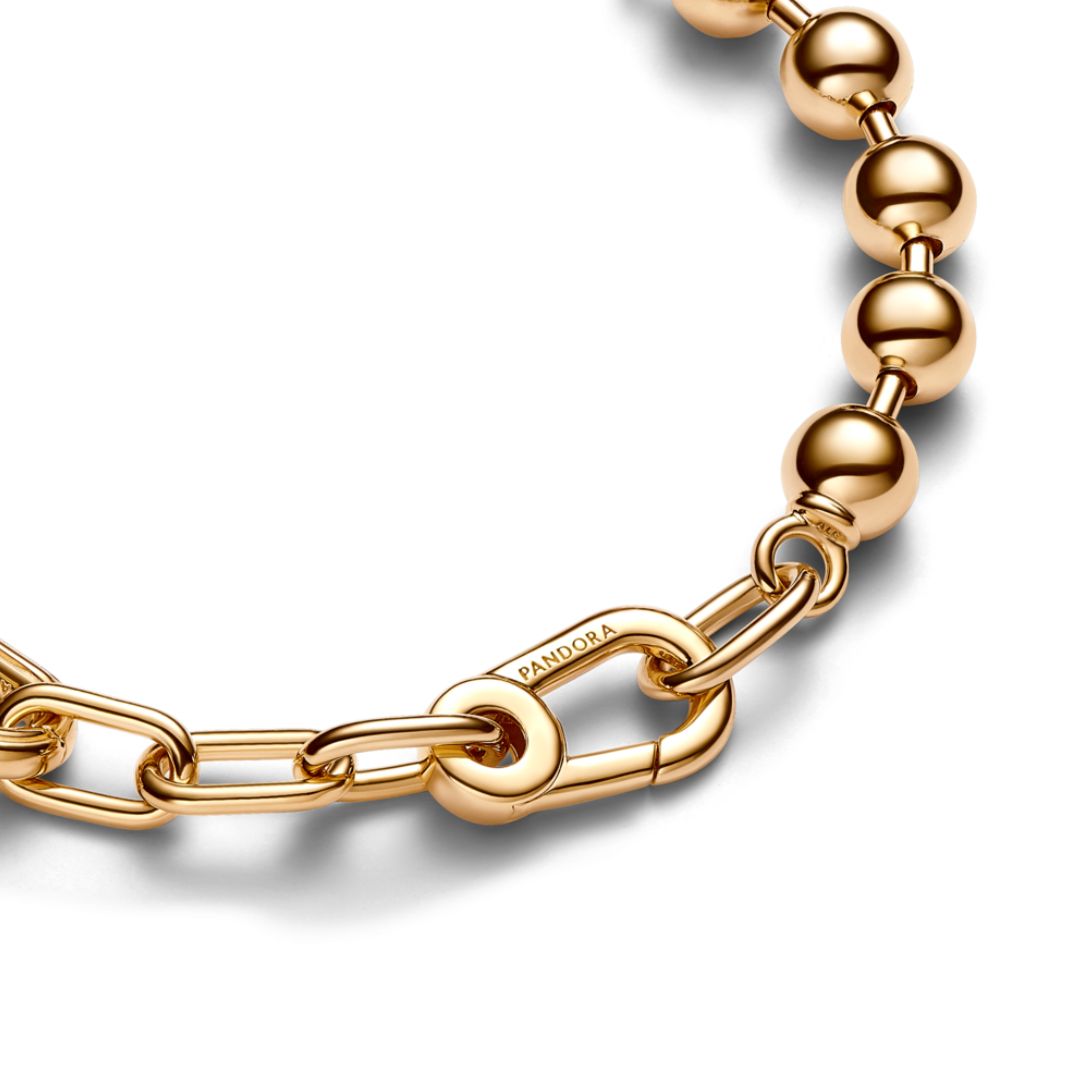 Pandora ME Metal Bead & Link Chain kaulakoru, keltakullattu, 562793C00