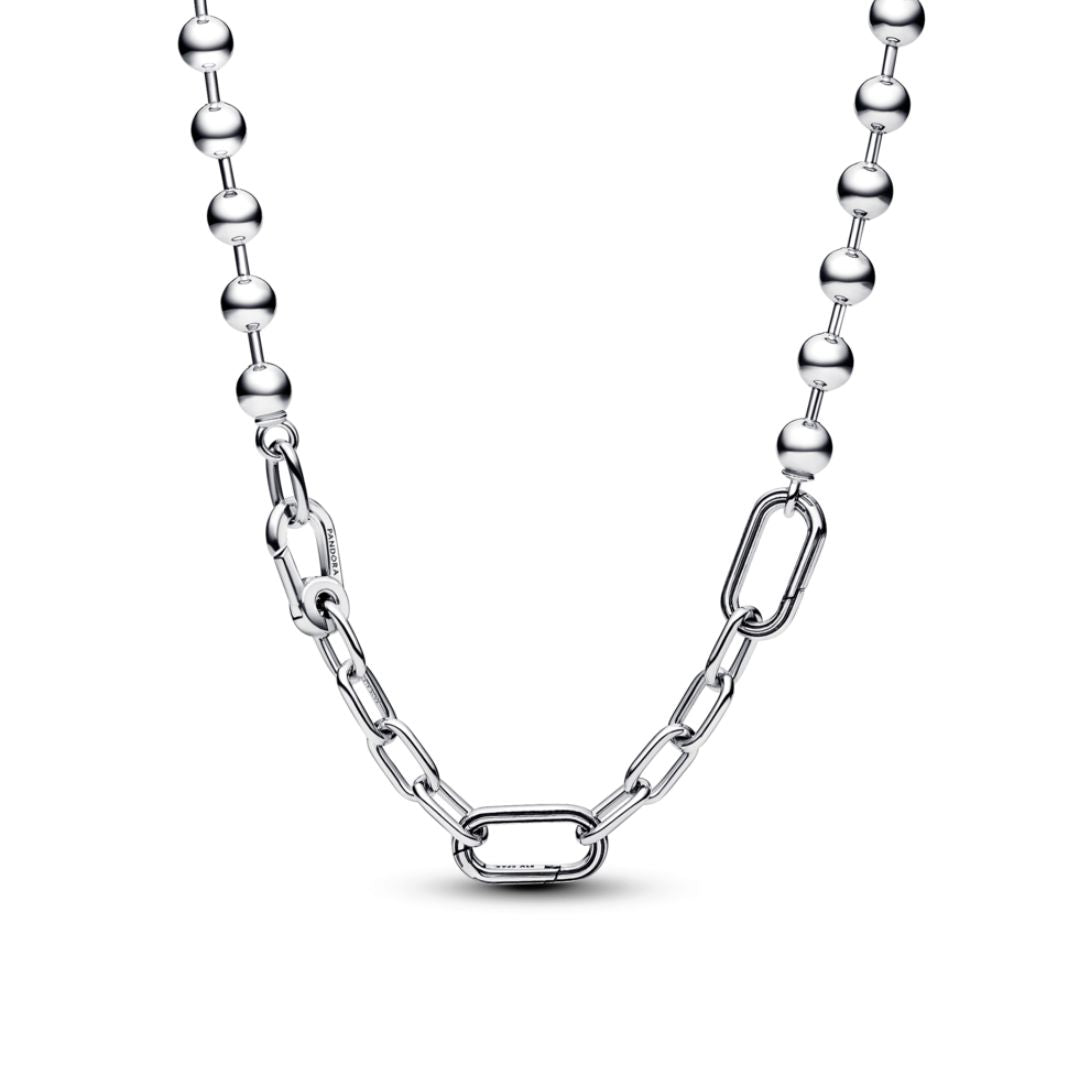 Pandora ME Metal Bead & Link Chain Necklace, Silver