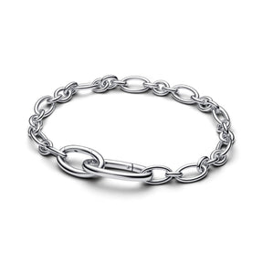 Pandora ME Openable Oval Link Chain rannekoru, hopeaa, 594678C00