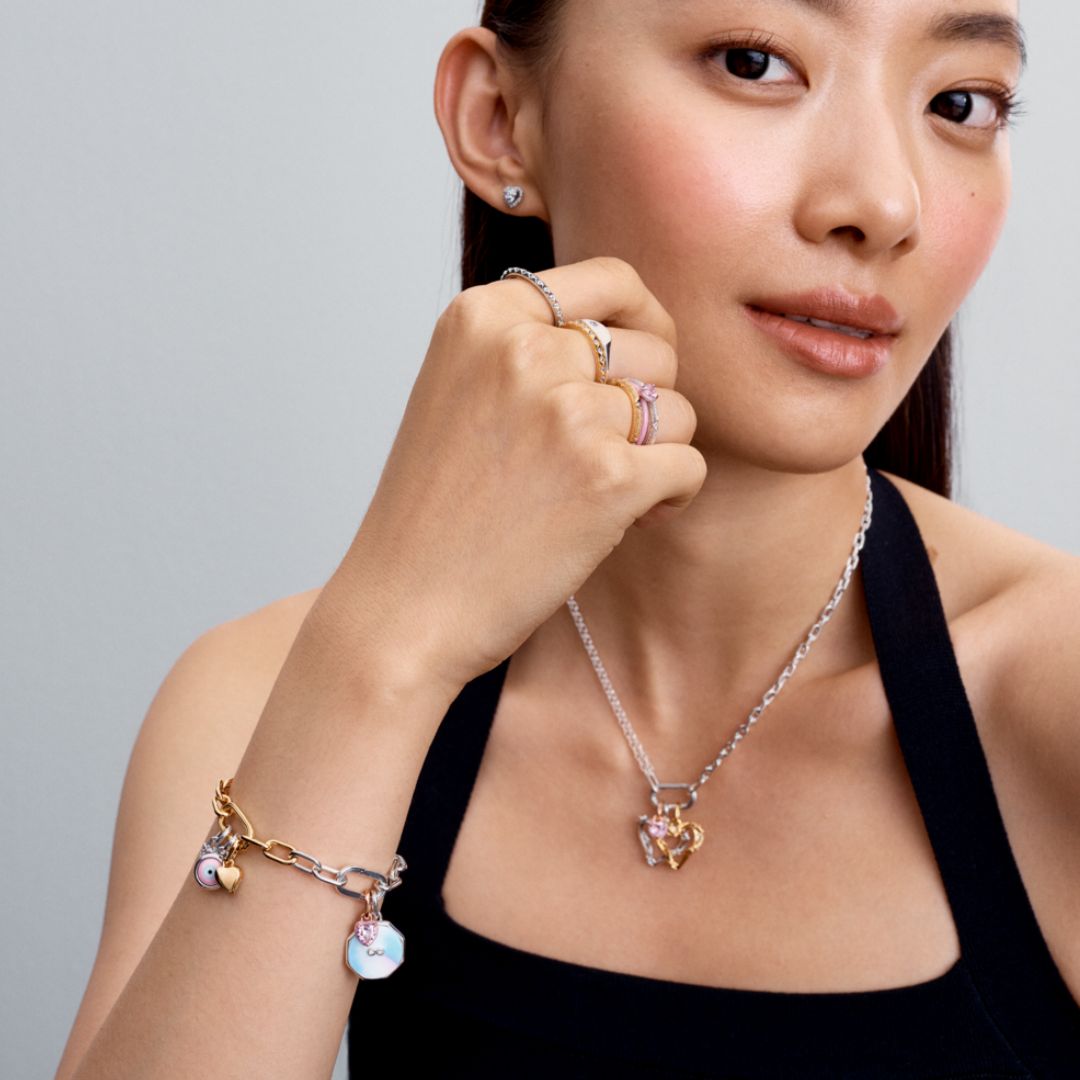 Pandora ME Pink Chakra Heart Mini hela, ruusukullattu, 783042C01