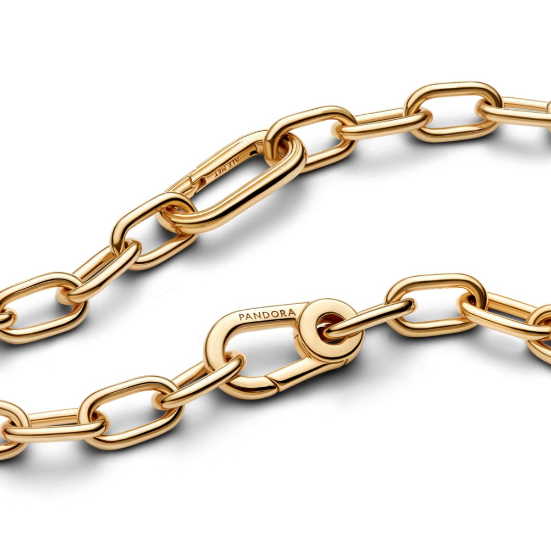 Pandora ME Small-Link Chain kaulakoru, keltakullattu, 369685C00-50