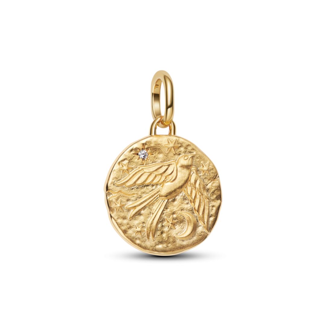 Pandora ME Swallow Medallion hela, keltakullattu, 764082C01