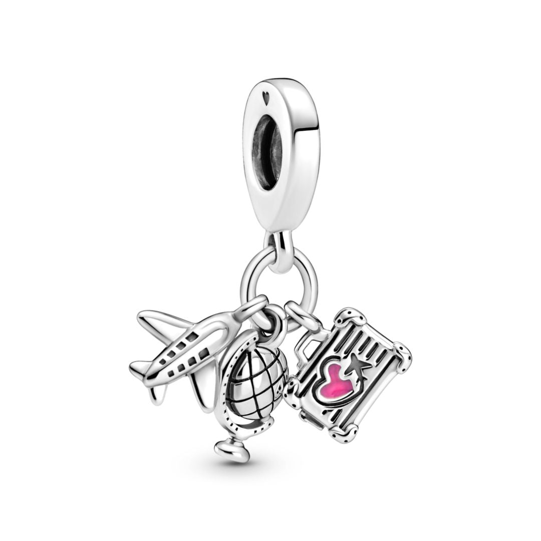 Pandora Moments Airplane, Globe & Suitcase hela, hopea, 799435C01