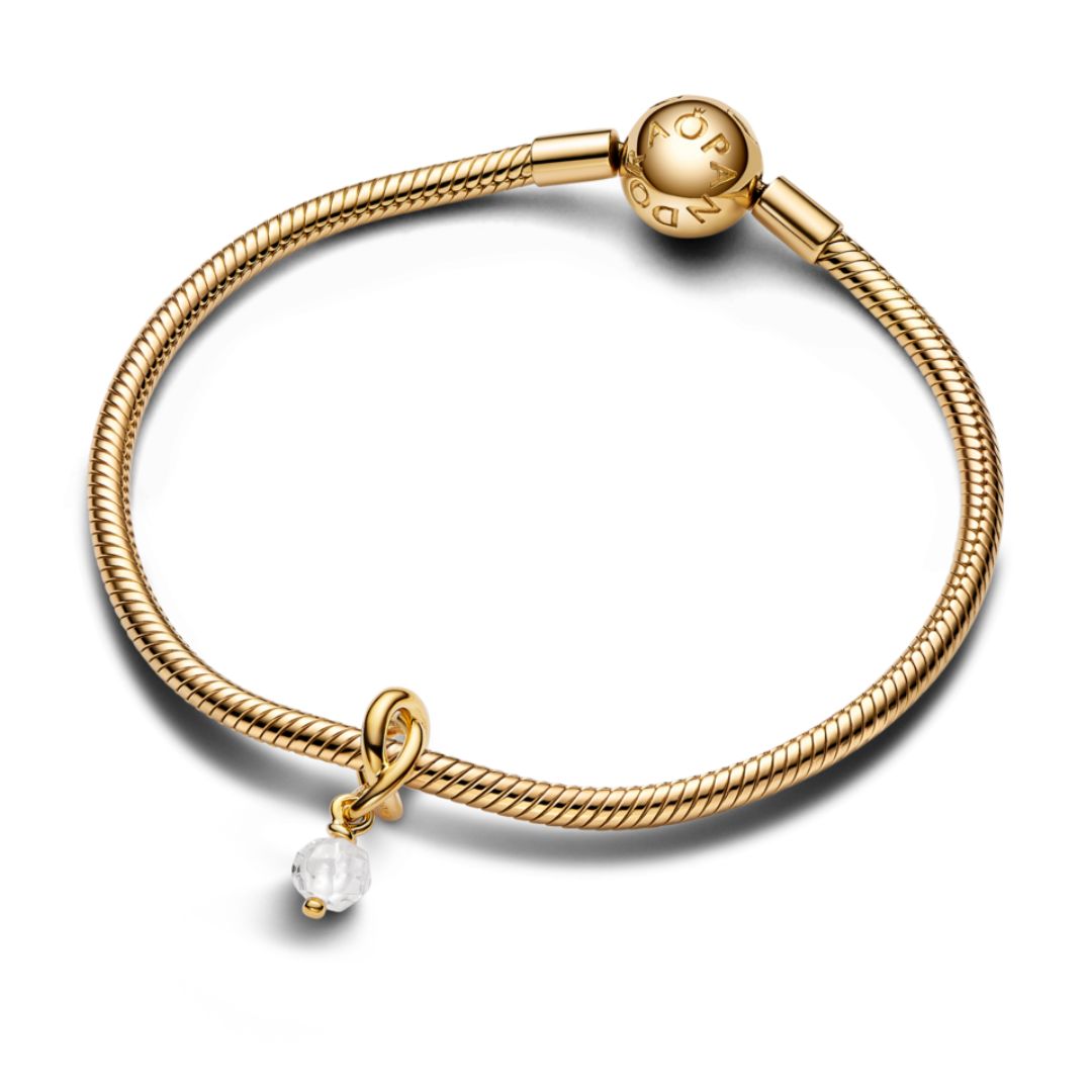 Pandora Moments April Clear Eternity Circle hela, keltakullattu, 763462C04