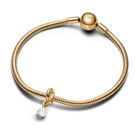 Pandora Moments April Clear Eternity Circle hela, keltakullattu, 763462C04