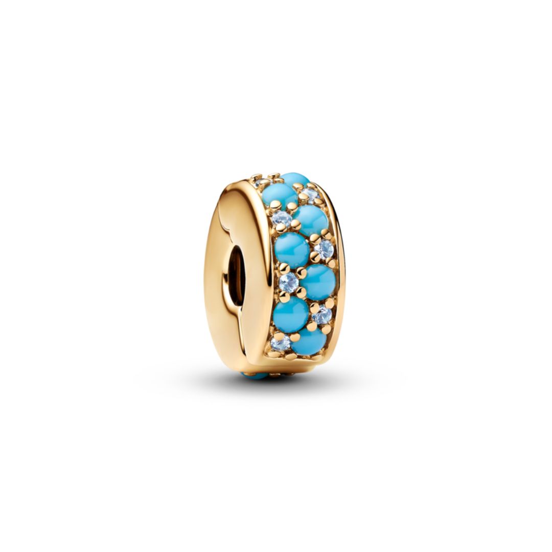 Pandora Moments Aqua Blue lukkopala, keltakullattu, 763902C01
