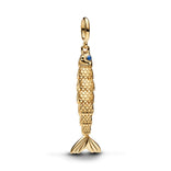 Pandora Moments Articulated Fish hela, keltakullattu, 764686C01