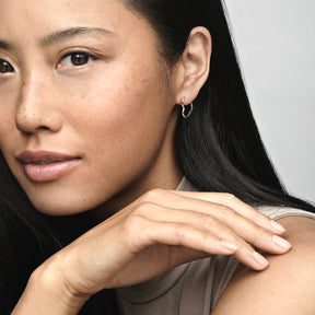 Pandora Moments Asymmetrical Heart rengaskorvakorut, hopea, 298307C00