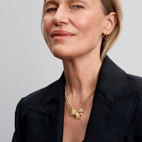 Pandora Moments Asymmetrical Heart rengaskorvakorut, keltakullattu, 268307C00